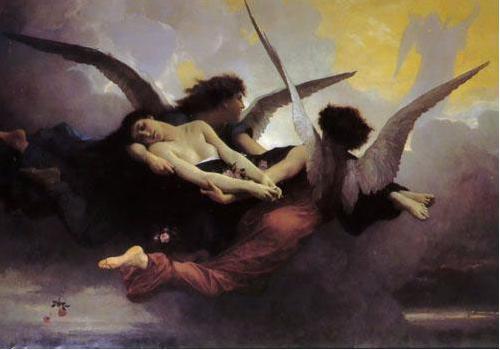 William-Adolphe Bouguereau Depiction of a soul being carried to heaven by two angels.
